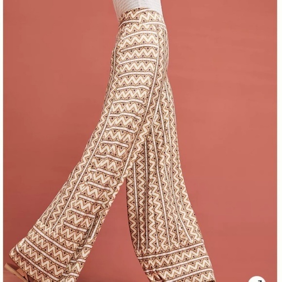 Farm Rio x Anthropologie Wide Leg Geometric Palazzo Pants Extra Small - Picture 10 of 10